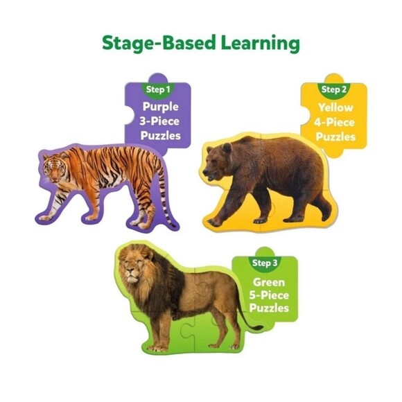 Skillmatics Step by Step Puzzle - 40 Piece Wild Animal Jigsaw Puzzle NIB Kidcore - Picture 3 of 8